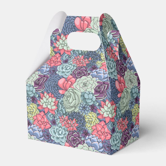 Colourful Succulent Pattern Favour Box (Front Side)