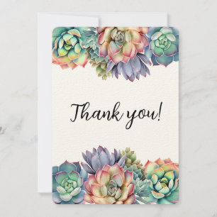 Colourful Succulent Thank You Invitation