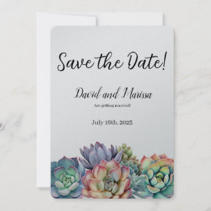Colourful Succulent Wedding Invitation