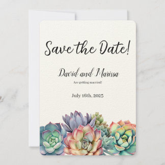 Colourful Succulent Wedding Invitation