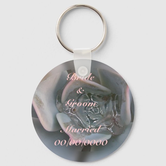 Colourful Succulent Wedding to Customise Key Ring (Front)