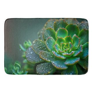 colourful succulents bath mat