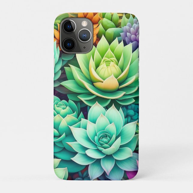 Colourful Succulents Collage Case-Mate iPhone Case (Back)