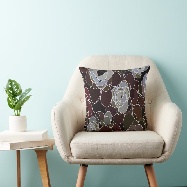 Colourful Succulents Floral  Cushion (Chair)