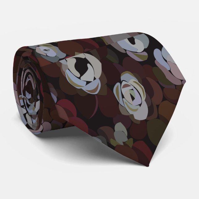 Colourful Succulents Floral  Tie (Rolled)