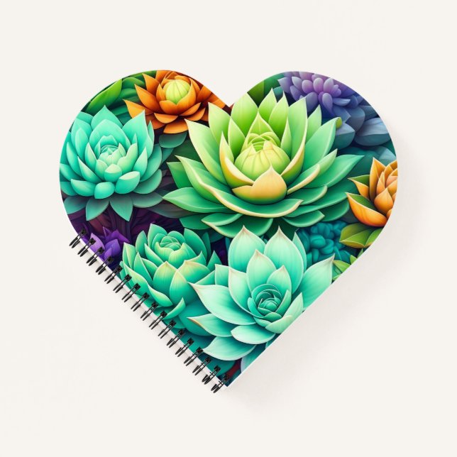 Colourful Succulents  Notebook (Front)