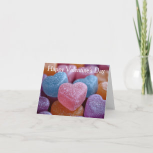 Colourful Sugar Candy Hearts Valentine's Greeting Holiday Card