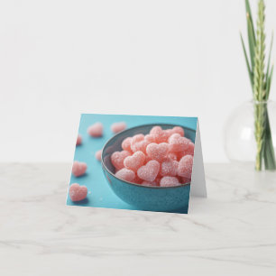 Colourful Sugar Candy Hearts  Valentine's Greeting Holiday Card