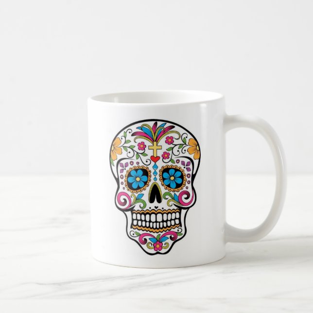 Colourful Sugar Skull Coffee Mug (Right)