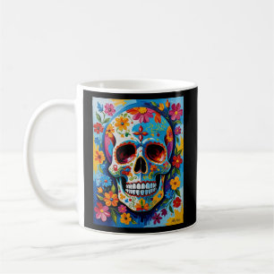 Colourful Sugar Skull Día de Muertos Coffee Mug