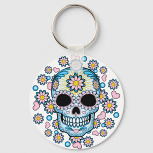 Colourful Sugar Skull Key Ring