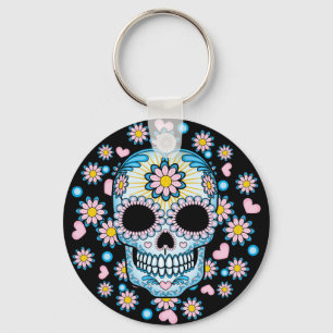 Colourful Sugar Skull Key Ring
