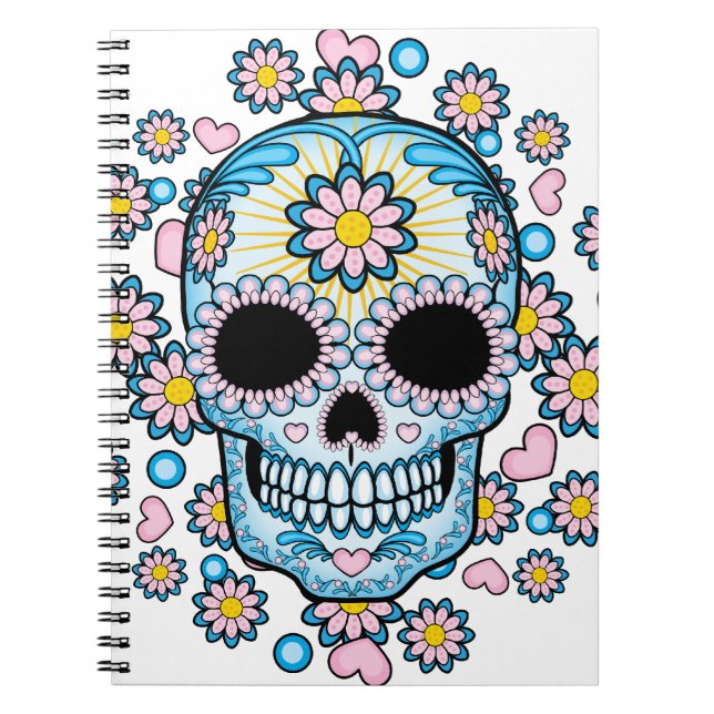 Colourful Sugar Skull Notebook (Front)