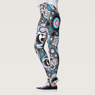 Colourful Sugar Skull Pattern Leggings