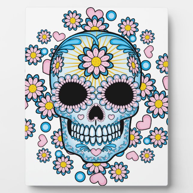 Colourful Sugar Skull Plaque (Front)