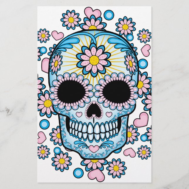 Colourful Sugar Skull Stationery (Front)