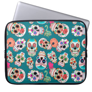 Colourful Sugar Skulls Laptop Sleeve