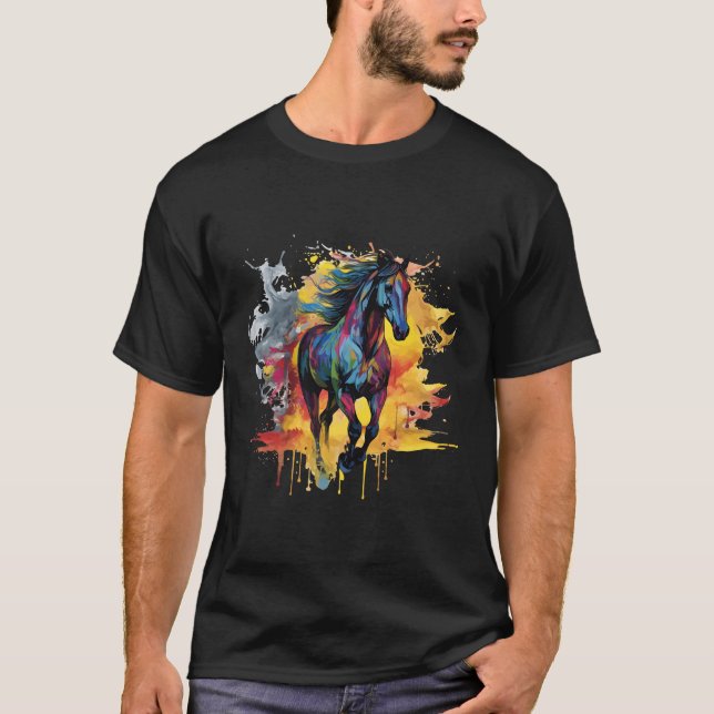 Colourful Sulphur Horse Splash T-Shirt (Front)