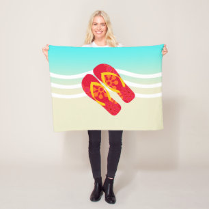 Colourful Summer Beach Flip Flops Beach Blanket