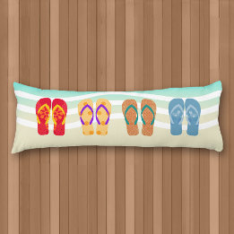 Colourful Summer Beach Flip Flops Body Pillow