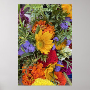 Colourful Summer Bouquet Poster