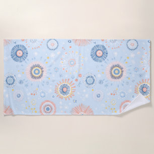 Colourful Summer Citrus Pattern Beach Towel