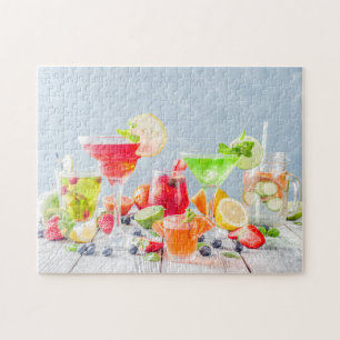 Colourful Summer Cocktails And Mocktails Drinks Jigsaw Puzzle