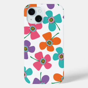 Colourful Summer Daisies Pop Whimsical Fun Pattern iPhone 15 Case