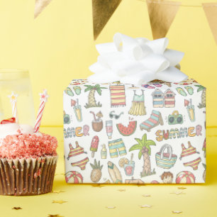 Colourful Summer Doodles Wrapping Paper