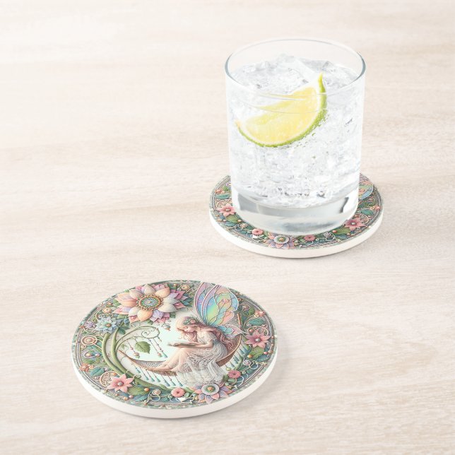 Colourful Summer Fairy Reading Coaster (Side)