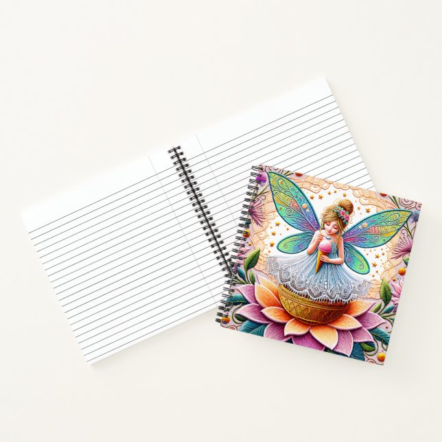 Colourful Summer Fairy Two  Illustration Notebook (Inside)