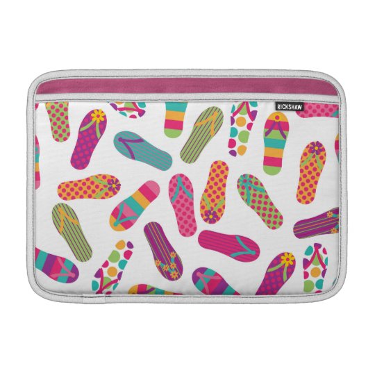 Colourful Summer Flip Flop Sandals Pattern MacBook Sleeve