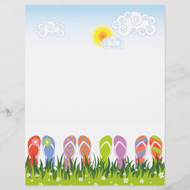 Colourful Summer Flip Flops Fun In The Sun Garden Flyer (Front)