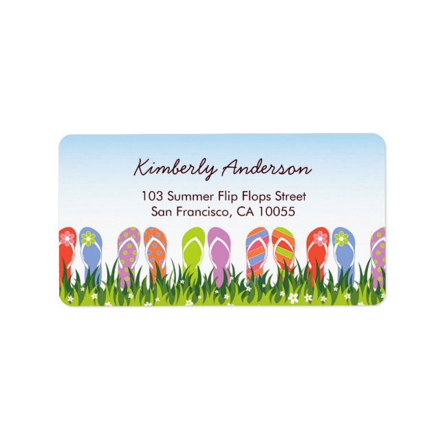 Colourful Summer Flip Flops Fun In The Sun Garden Label (Front)