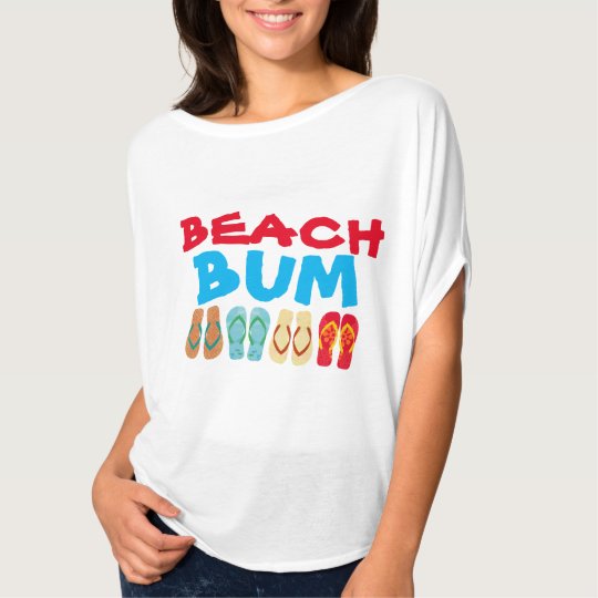 Colourful Summer Flip Flops White Beach Bum T T-Shirt
