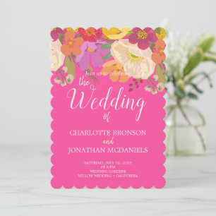 Colourful Summer Floral Garden Wedding Invitation