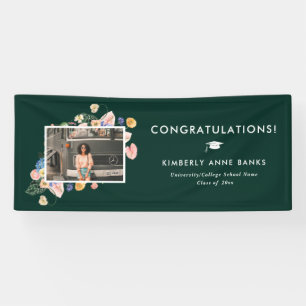 Colourful Summer Floral Graduation Photo Banner