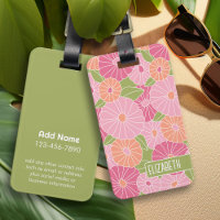 Colourful Summer Floral Pattern Custom Name
