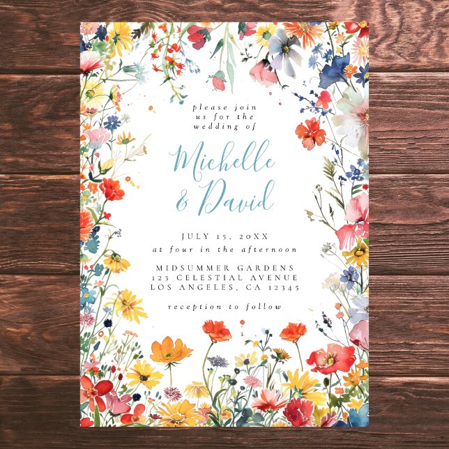 Colourful Summer Floral Wedding Invitation (Creator Uploaded)