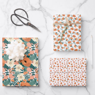 Colourful Summer Floral Wrapping Paper Sheet