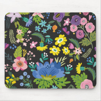 Colourful Summer Flower Pattern Mouse Mat