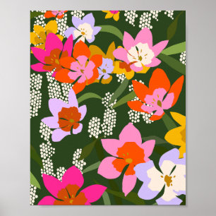 Colourful Summer Flowers Poster