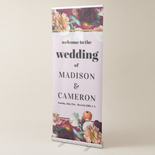 Colourful Summer Flowers Wedding Retractable Banner