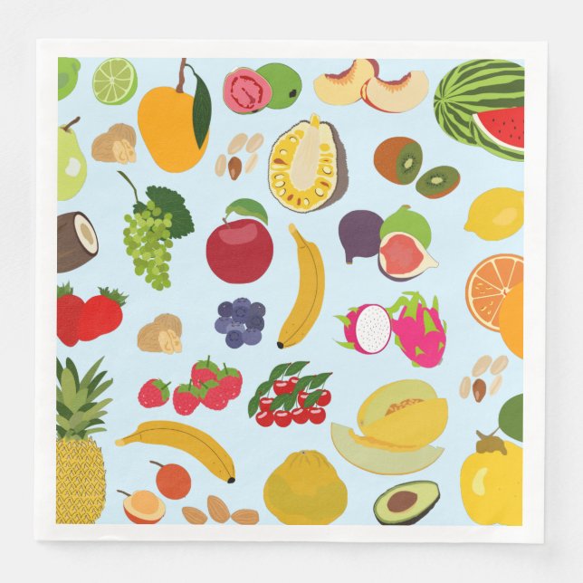 Colourful Summer Fruit Pattern Napkin (Front)