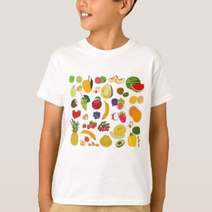 Colourful Summer Fruit Pattern T-Shirt