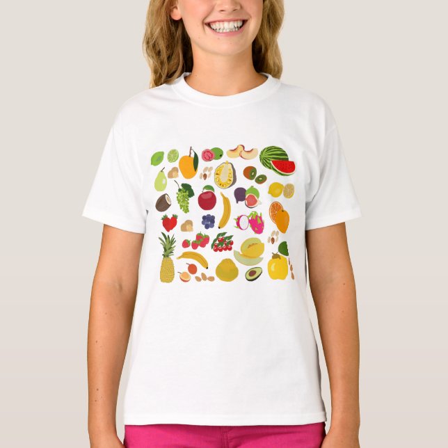 Colourful Summer Fruit Pattern T-Shirt (Front)