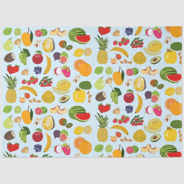 Colourful Summer Fruit Pattern Tissue Paper (Front)