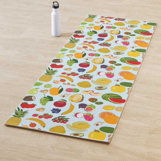 Colourful Summer Fruit Pattern Yoga Mat (In Situ)