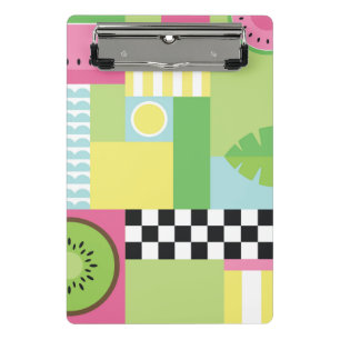 Colourful summer fruit pink green yellow mosaic  mini clipboard