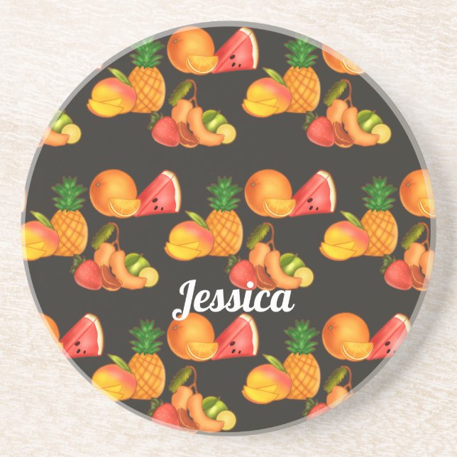 Colourful Summer Fruit Salad Coaster (Front)